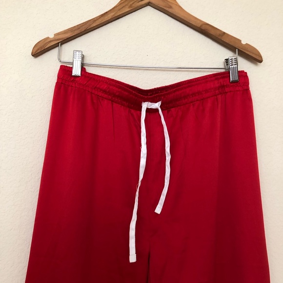 Ink + Ivy.  Red Satin Pajamas Set Button Down Top Drawstring Pants Size XXL - Picture 8 of 9